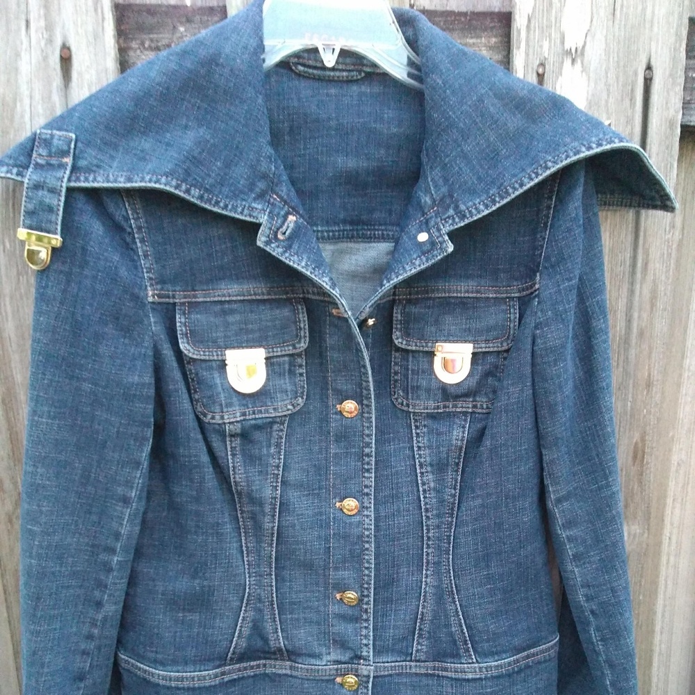 Escada denim jacket gold hardware 38 US 6